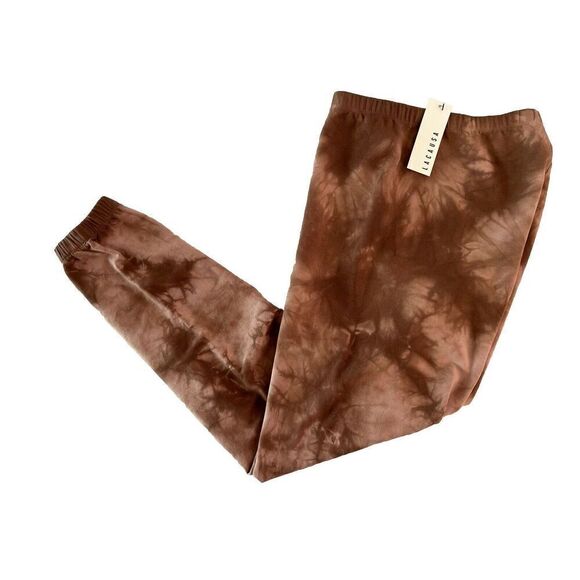 LACAUSA Anthropologie Women Sz Medium Jogger Pants Tie-Dye Brown Sweatpants NWT - Picture 1 of 10